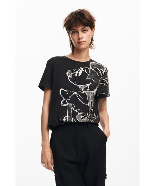 Desigual(デシグアル)の「MICKEYDRAWING Tシャツショートスリーブ(シャツ/ブラウス・レディース・ブラック/ホワイト/ホワイト×ブラック・S/M/L/XL/XS/XXL)」の11枚目の写真