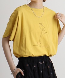 EMAGO シャワータイムお花刺繍Tシャツ