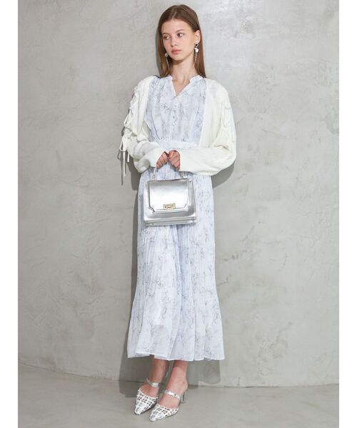 MERCURYDUO（マーキュリーデュオ）の「ショルダーレースアップボレロ（カーディガン/ボレロ・レディース・ライトブルー/アイボリー・FREE）」の4枚目の写真