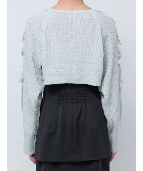 MERCURYDUO（マーキュリーデュオ）の「ショルダーレースアップボレロ（カーディガン/ボレロ・レディース・ライトブルー/アイボリー・FREE）」の15枚目の写真
