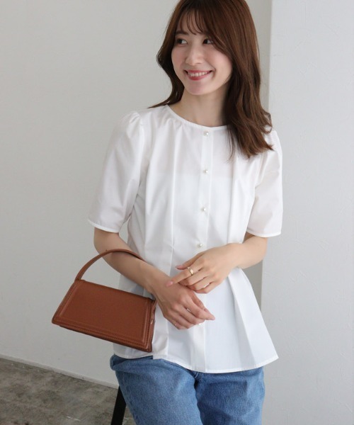 Pierrot（ピエロ）の「ウエストタックパフブラウス（シャツ/ブラウス・レディース・ブラック/オフホワイト・M/L）」の20枚目の写真
