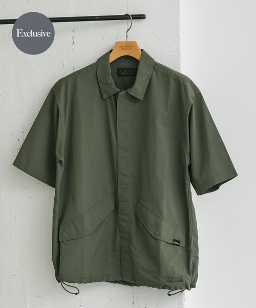 Foxfire（フォックスファイヤー）の「『別注』Foxfire×DOORS　ナイロンオーバーシャツ（シャツ/ブラウス・メンズ・オリーブ/ブラック・MEDIUM/LARGE）」の2枚目の写真
