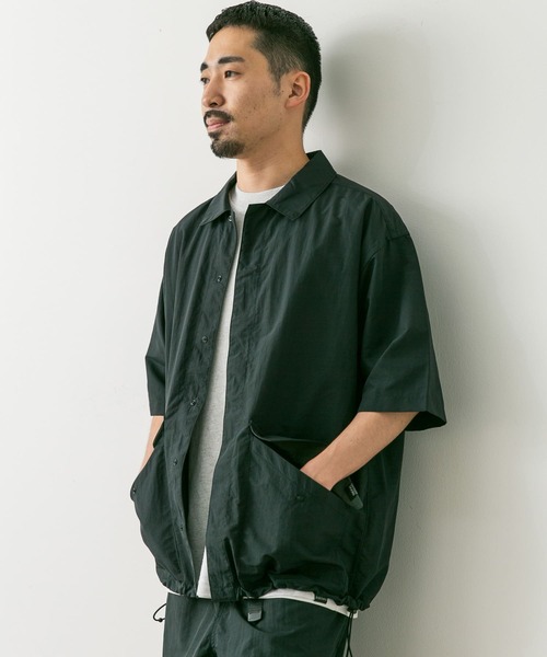 Foxfire（フォックスファイヤー）の「『別注』Foxfire×DOORS　ナイロンオーバーシャツ（シャツ/ブラウス・メンズ・オリーブ/ブラック・MEDIUM/LARGE）」の3枚目の写真