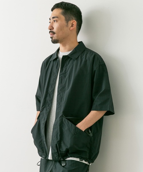 Foxfire（フォックスファイヤー）の「『別注』Foxfire×DOORS　ナイロンオーバーシャツ（シャツ/ブラウス・メンズ・オリーブ/ブラック・MEDIUM/LARGE）」の4枚目の写真