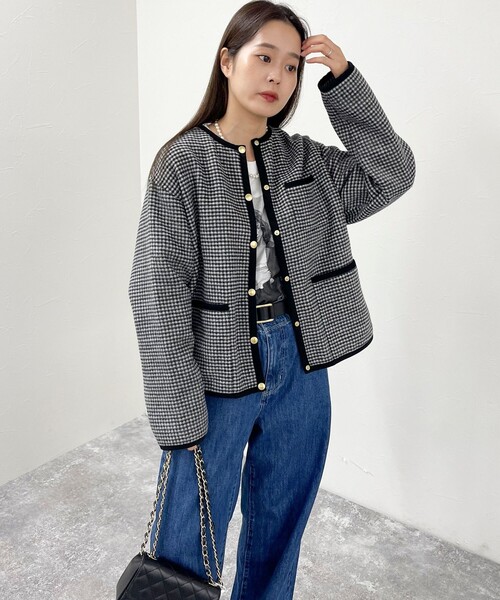 Traditional Weatherwear（トラディショナルウェザーウェア）の「【別注】【Traditional Weatherwear】ARKLEY A-LINE W-FACE JERSEY（ブルゾン・レディース・ブラック系その他・34/32）」の5枚目の写真