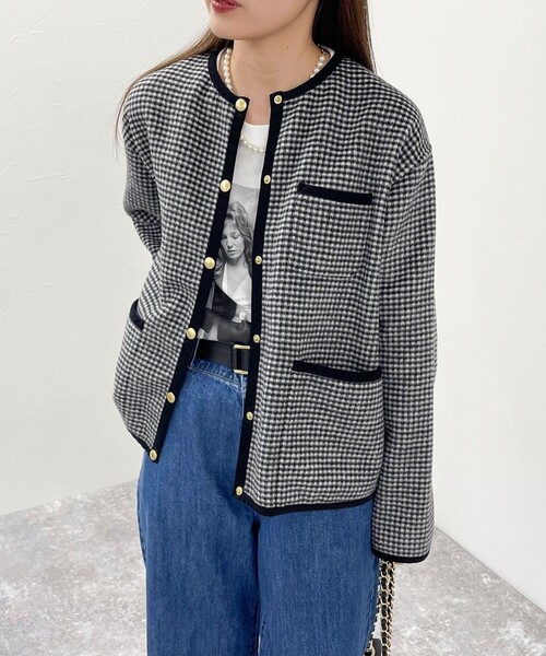 Traditional Weatherwear（トラディショナルウェザーウェア）の「【別注】【Traditional Weatherwear】ARKLEY A-LINE W-FACE JERSEY（ブルゾン・レディース・ブラック系その他・34/32）」の2枚目の写真