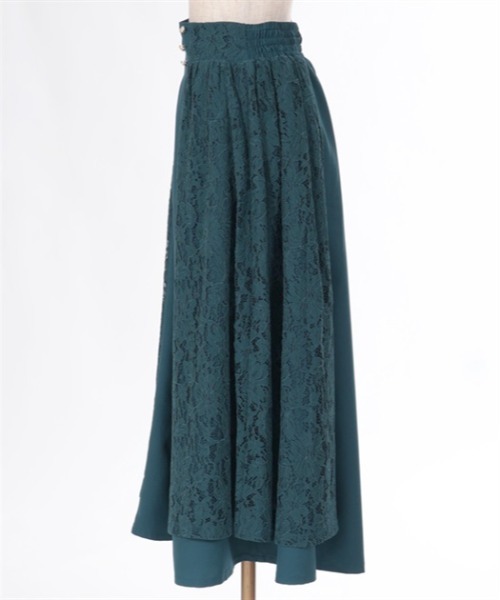 axes femme（アクシーズファム）の「サイドレーススカート（スカート・レディース・ブラック/キナリ/グリーン・FREE）」の7枚目の写真