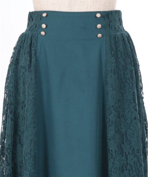 axes femme（アクシーズファム）の「サイドレーススカート（スカート・レディース・ブラック/キナリ/グリーン・FREE）」の11枚目の写真