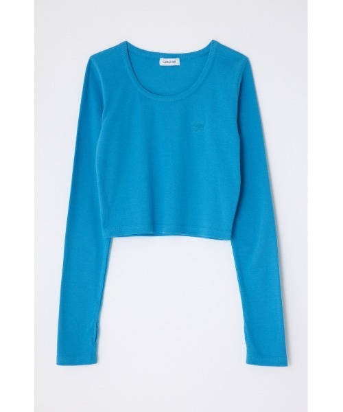 ARAGONA 売れ筋商品|||アラゴナ Tシャツ トップス レディース Tops Blue LAGUA GEM | LAGUA LOGO RIB トップス (Tシャツ・カットソー
