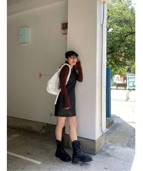 LAGUA GEM（ラグアジェム）の「LAGUA LOGO RIB トップス（Tシャツ/カットソー・レディース・ブラック/ホワイト/ブラウン/ブルー/杢グレー・FREE）」の17枚目の写真