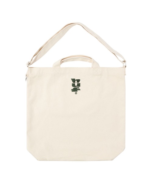 HUF(ハフ)の「MEGABLAST 2WAY TOTE BAG / HUF ハフ コットンキャンバス トートバッグ A4(トートバッグ・メンズ・ナチュラル/ブラック・ONE SIZE)」の6枚目の写真