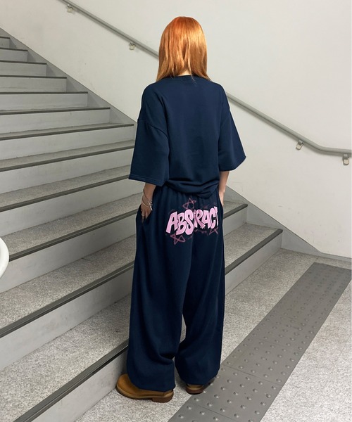 セール】裏毛ヒップロゴプリントスウェットパンツ【SETUP着用可能