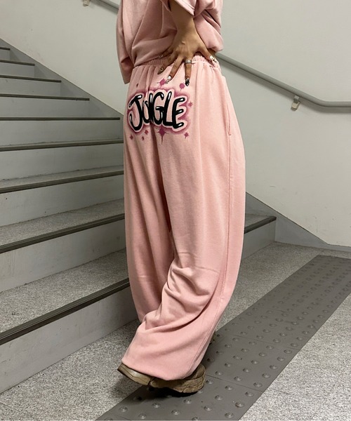 pellicule スウェットパンツ ピンク サイドカット スウェットパンツ[品番：WRDW0205237]｜PINK-latte