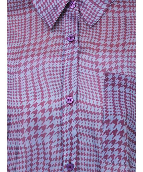 MURUA（ムルーア）の「ウェーブチェックシアーシャツ（シャツ/ブラウス・レディース・グレー/パープル・FREE）」の15枚目の写真