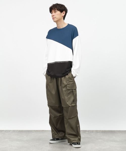 LAKOLE(ラコレ)の「ライトダンボール切替長袖T / 143004(Tシャツ/カットソー・メンズ・ホワイト/アクア/ブラック・MEDIUM/LARGE/X-LARGE)」の6枚目の写真