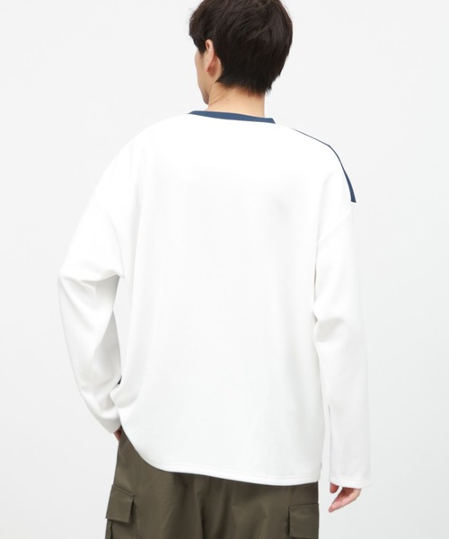 LAKOLE(ラコレ)の「ライトダンボール切替長袖T / 143004(Tシャツ/カットソー・メンズ・ホワイト/アクア/ブラック・MEDIUM/LARGE/X-LARGE)」の7枚目の写真