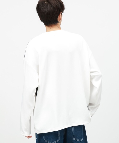 LAKOLE(ラコレ)の「ライトダンボール切替長袖T / 143004(Tシャツ/カットソー・メンズ・ホワイト/アクア/ブラック・MEDIUM/LARGE/X-LARGE)」の8枚目の写真