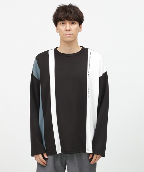 LAKOLE(ラコレ)の「ライトダンボール切替長袖T / 143004(Tシャツ/カットソー・メンズ・ホワイト/アクア/ブラック・MEDIUM/LARGE/X-LARGE)」の9枚目の写真