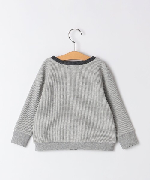 SHIPS(シップス)の「SHIPS KIDS:80~90cm / ワッフル カーディガン(カーディガン/ボレロ・キッズ・ライトグレー/ブラック・80/90)」の8枚目の写真