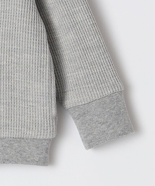 SHIPS(シップス)の「SHIPS KIDS:80~90cm / ワッフル カーディガン(カーディガン/ボレロ・キッズ・ライトグレー/ブラック・80/90)」の4枚目の写真