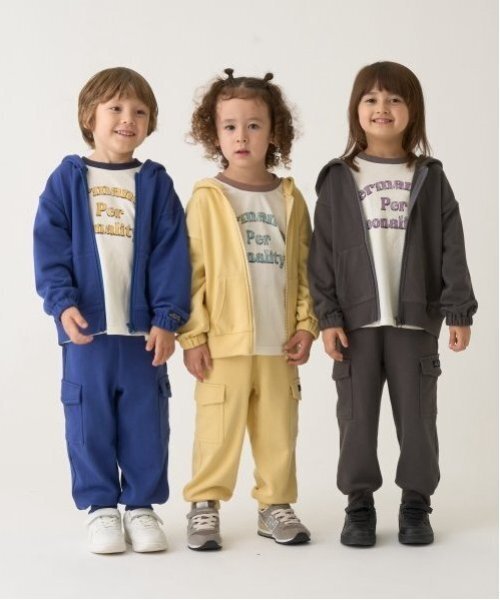 b・ROOM(ビールーム)の「【セットアップ可能】カーゴスウェットパンツ(スウェットパンツ・キッズ・ブルーグレー/ブルー/ライトグリーン/チャコール/オートミール/マスタード・100cm/110cm/120cm/130cm/140cm/150cm)」の14枚目の写真