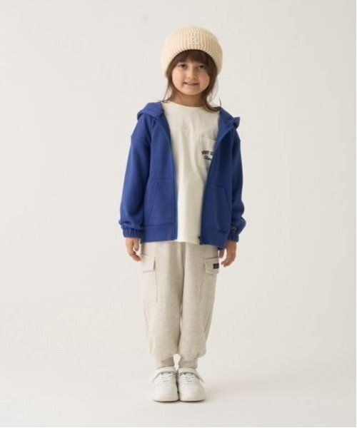 b・ROOM(ビールーム)の「【セットアップ可能】カーゴスウェットパンツ(スウェットパンツ・キッズ・ブルーグレー/ブルー/ライトグリーン/チャコール/オートミール/マスタード・100cm/110cm/120cm/130cm/140cm/150cm)」の17枚目の写真