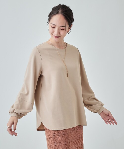 DRESKIP（ドレスキップ）の「◆【2点セット】大人の上品シルエット アクセサリー付き お袖切替トップス（シャツ/ブラウス・レディース・ブラック/ライトベージュ/ボルドー/サンドベージュ・04/02/03）」の19枚目の写真