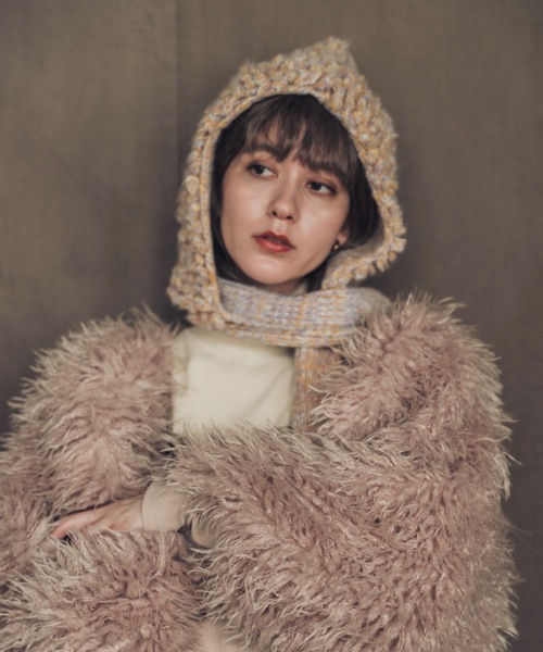 ≪HAND KNIT≫ PIGMO KNIT HOODIE（ニットキャップ/ビーニー）｜ORIENT