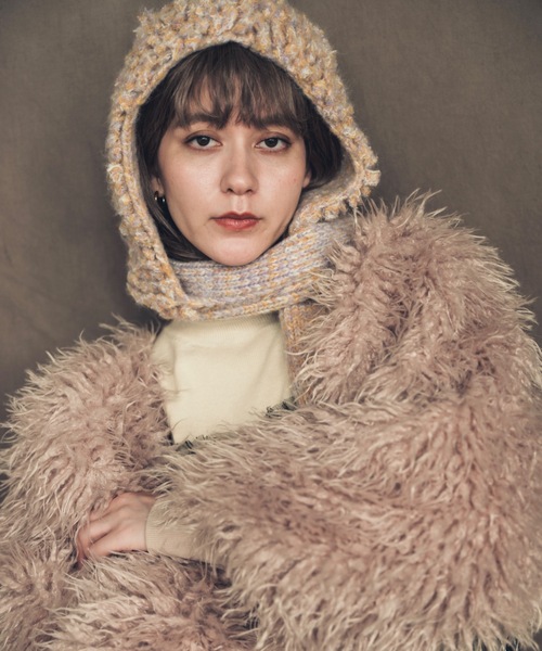 ≪HAND KNIT≫ PIGMO KNIT HOODIE（ニットキャップ/ビーニー）｜ORIENT