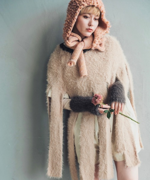 ≪HAND KNIT≫ PIGMO KNIT HOODIE（ニットキャップ/ビーニー）｜ORIENT