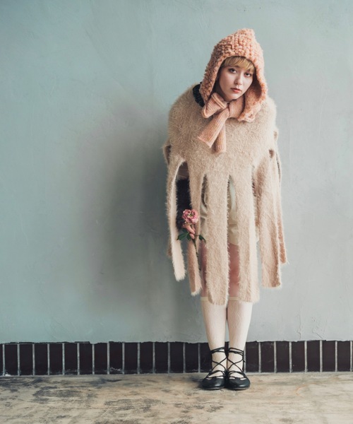 ≪HAND KNIT≫ PIGMO KNIT HOODIE（ニットキャップ/ビーニー）｜ORIENT