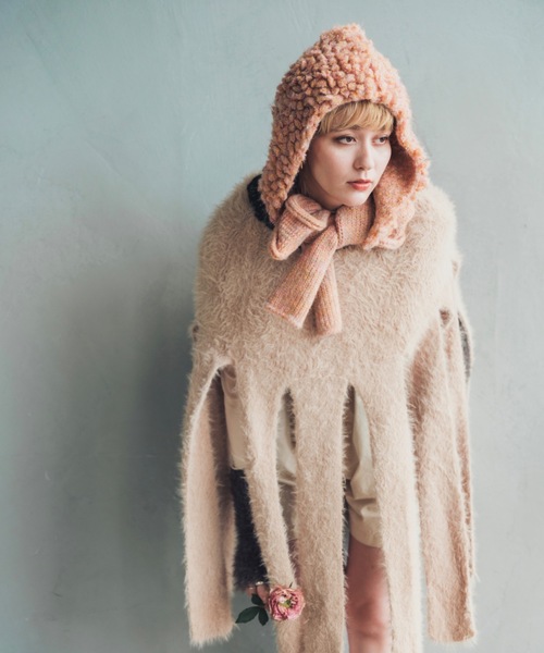 ≪HAND KNIT≫ PIGMO KNIT HOODIE（ニットキャップ/ビーニー）｜ORIENT