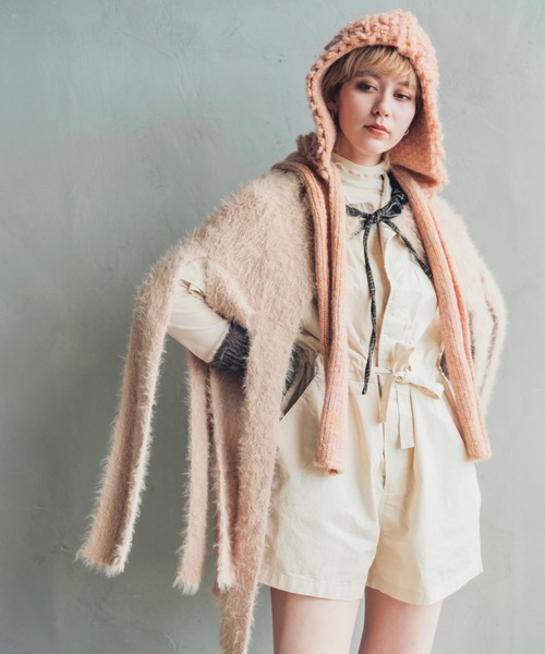 帽子 ORIENT MILLINERY PIGMO KNIT HOODIE ≪HAND KNIT≫ PIGMO KNIT HOODIE（ニットキャップ/ビーニー）｜ORIENT