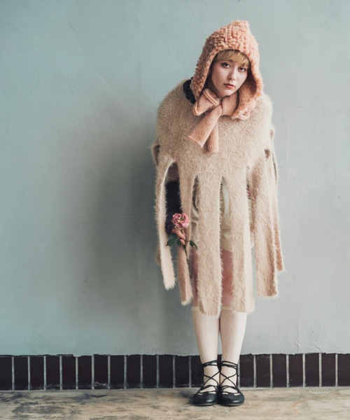 ≪HAND KNIT≫ PIGMO KNIT HOODIE（ニットキャップ/ビーニー）｜ORIENT