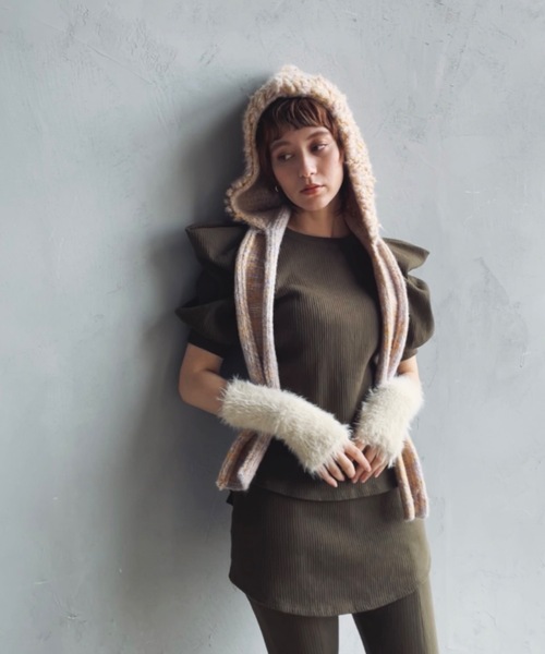 ORIENT MILLINERY PIGMO KNIT HOODIE アイボリー ORIENT MILLINERY ニット帽 ニットキャップ 「HAND KNIT」 PIGMO KNIT