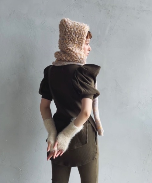 ORIENT MILLINERY PIGMO KNIT HOODIE アイボリー ORIENT MILLINERY ニット帽 ニットキャップ 「HAND KNIT」 PIGMO KNIT