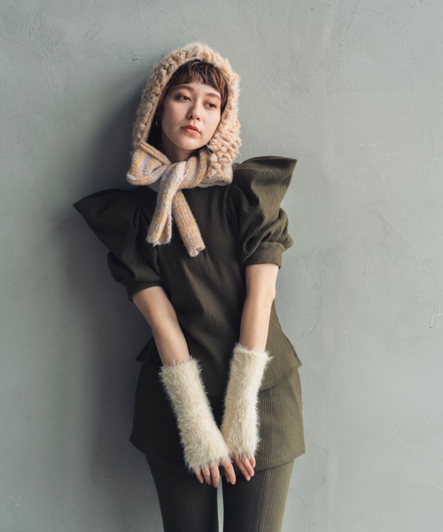 ORIENT MILLINERY PIGMO KNIT HOODIE 黒 ≪HAND KNIT≫ PIGMO KNIT HOODIE（ニットキャップ/ビーニー）｜ORIENT