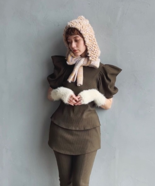 ≪HAND KNIT≫ PIGMO KNIT HOODIE（ニットキャップ/ビーニー）｜ORIENT