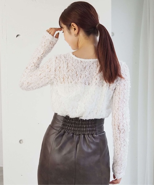 tシャツ 「YOUYILIN」シアーフリルネック オーバーT CHYOUW25s021 レディース メンズ AsRiRe tシャツ 25ss クルーネックフリルシアートップス