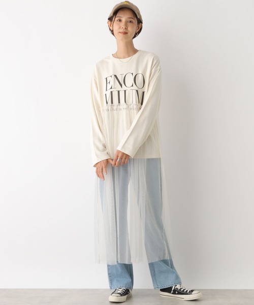 LEPSIM（レプシィム）の「ロゴチュールレイヤー長袖ワンピース　147309（ワンピース・レディース・ブラック/オフホワイト/チャコールグレー・FREE）」の6枚目の写真