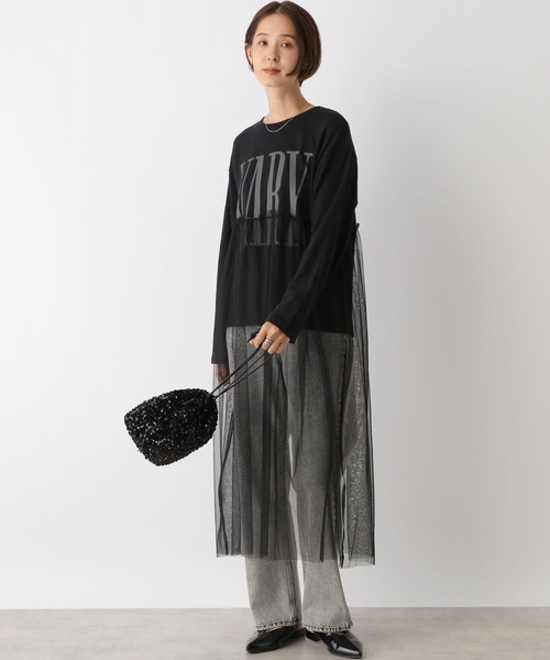 LEPSIM（レプシィム）の「ロゴチュールレイヤー長袖ワンピース　147309（ワンピース・レディース・ブラック/オフホワイト/チャコールグレー・FREE）」の12枚目の写真