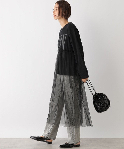 LEPSIM（レプシィム）の「ロゴチュールレイヤー長袖ワンピース　147309（ワンピース・レディース・ブラック/オフホワイト/チャコールグレー・FREE）」の13枚目の写真