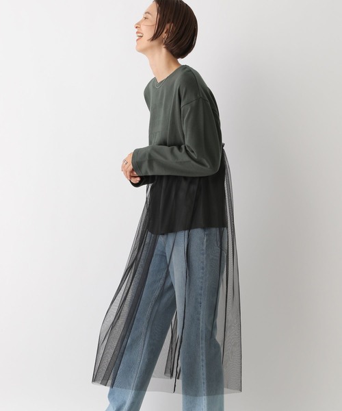 LEPSIM（レプシィム）の「ロゴチュールレイヤー長袖ワンピース　147309（ワンピース・レディース・ブラック/オフホワイト/チャコールグレー・FREE）」の15枚目の写真