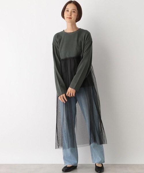 LEPSIM（レプシィム）の「ロゴチュールレイヤー長袖ワンピース　147309（ワンピース・レディース・ブラック/オフホワイト/チャコールグレー・FREE）」の16枚目の写真