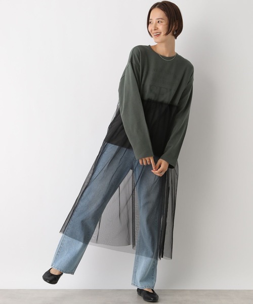 LEPSIM（レプシィム）の「ロゴチュールレイヤー長袖ワンピース　147309（ワンピース・レディース・ブラック/オフホワイト/チャコールグレー・FREE）」の17枚目の写真