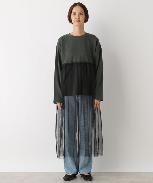 LEPSIM（レプシィム）の「ロゴチュールレイヤー長袖ワンピース　147309（ワンピース・レディース・ブラック/オフホワイト/チャコールグレー・FREE）」の19枚目の写真