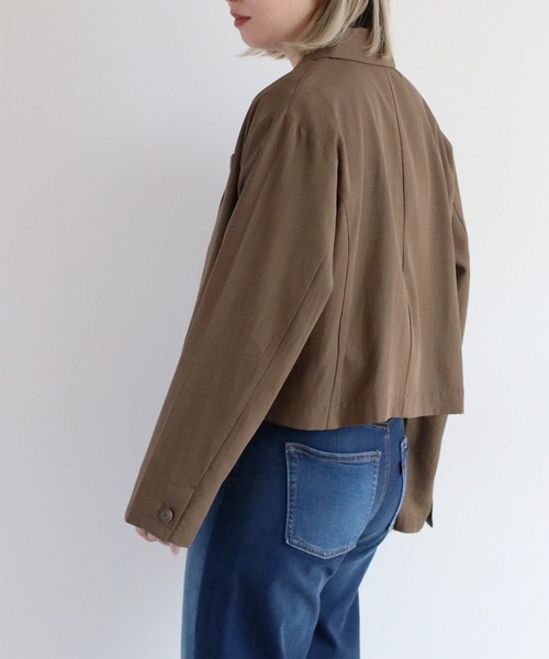 cepo（セポ）の「ショート丈イージーテーラードダブルジャケット（テーラードジャケット・レディース・ブラック/ブラウン・M）」の17枚目の写真