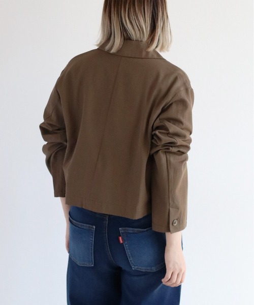 cepo（セポ）の「ショート丈イージーテーラードダブルジャケット（テーラードジャケット・レディース・ブラック/ブラウン・M）」の19枚目の写真