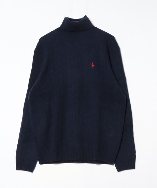 POLO RALPH LAUREN（ポロ ラルフ ローレン）の「ケーブル ウールカシミヤ タートルネック セーター（ニット/セーター・メンズ・ブルー・L/M/S/XL/XS/XXL）」の6枚目の写真