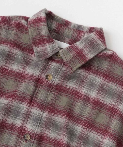 SENSE OF PLACE by URBAN RESEARCH（センスオブプレイスバイアーバンリサーチ）の「『ユニセックス』ヘビーネルオンブレーチェックシャツ（シャツ/ブラウス・メンズ・ライトベージュ/バーガンディー/ネイビー・LARGE/MEDIUM）」の21枚目の写真